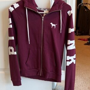 PINK Victoria's Secret Maroon Hoodie Jacket